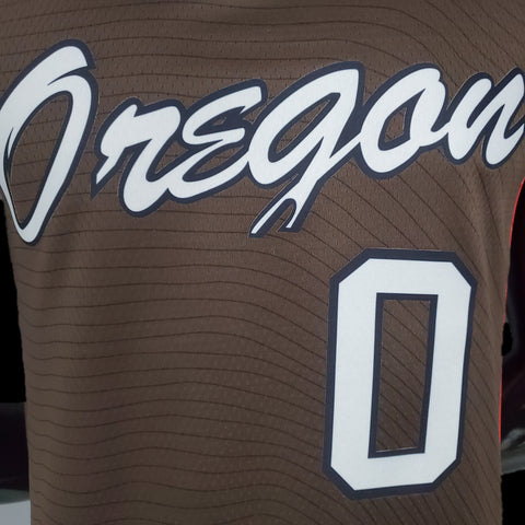 Maglia Portland LILLARD#0 Brown  NBA Jersey Trail Blazers City Edition