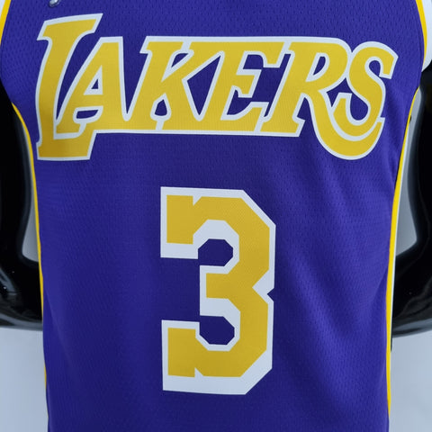 Los Angeles Lakers Davis #3 Jordan Purple NBA Jersey 75th Anniversary