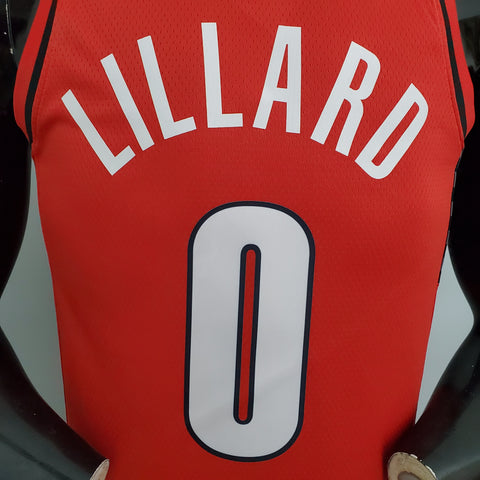 Maglia Portland Lillard #0 Red  NBA Jersey Trailblazer