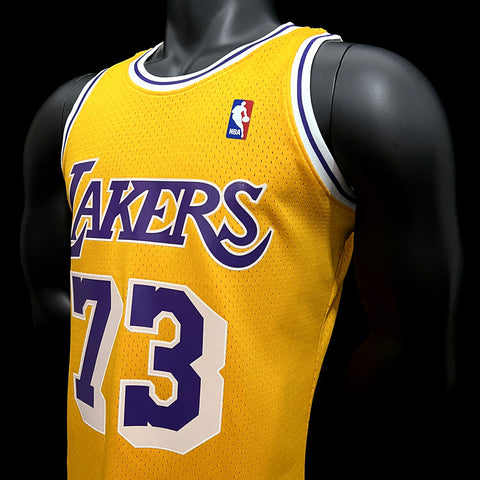 Los Angeles Lakers Rodman #73 Yellow Retro NBA Jersey
