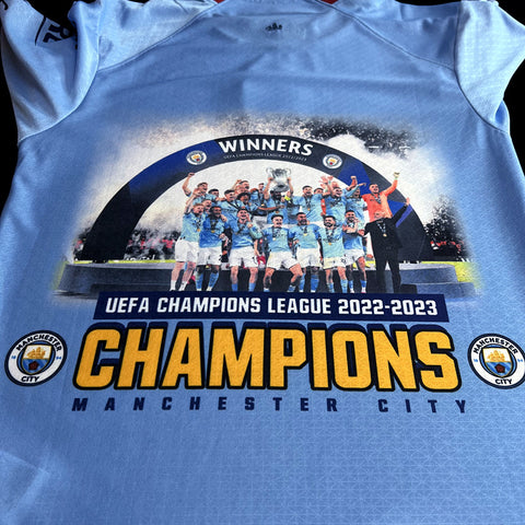 Manchester City Home Champions Edition Soccer Football Jersey 2023-24 [Player Version]