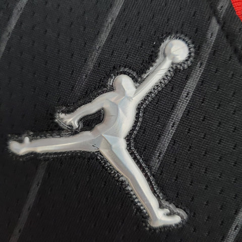 Chicago Bulls Rose #1  Flyers Black  NBA Jersey 75th Anniversary