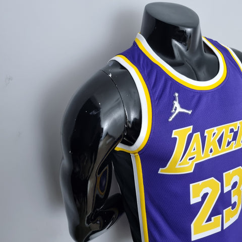 Los Angeles Lakers James #23 Jordan Purple  NBA Jersey 75th Anniversary