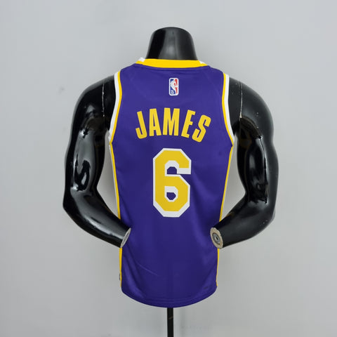 Los Angeles Lakers James #6 Jordan Purple NBA Jersey 75th Anniversary