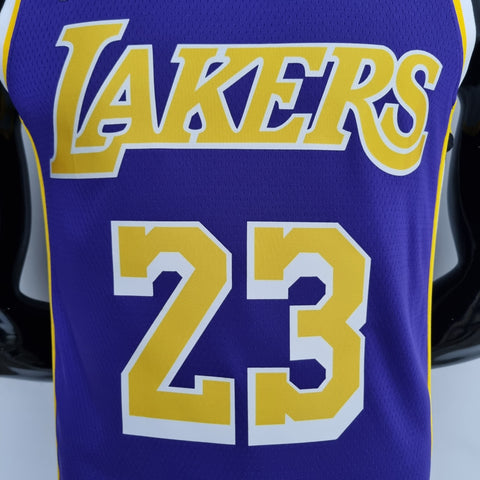 Los Angeles Lakers James #23 Jordan Purple  NBA Jersey 75th Anniversary