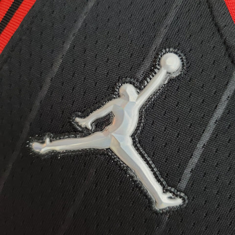 Chicago Bulls Rodman#91 Flyers Black NBA Jersey 75th Anniversary