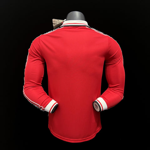 Manchester United Retro Home Football Soccer Long Sleeve Jersey 1998-99