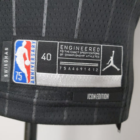 Chicago Bulls Jordan #23 Flyers Black NBA Jersey 75th Anniversary