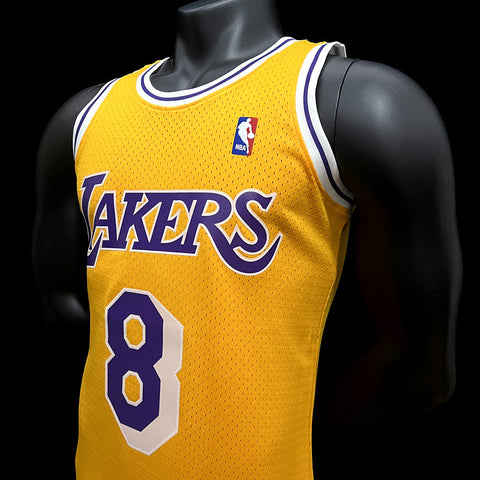 Los Angeles Lakers Bryant #8 Yellow Retro NBA Jersey