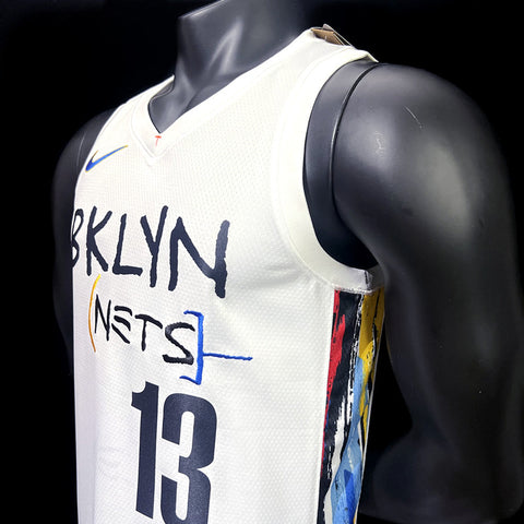Brooklyn Nets Harden #13 White NBA Jersey City Edition
