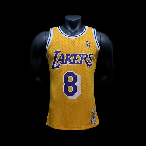 Los Angeles Lakers Bryant #8 Yellow Retro NBA Jersey