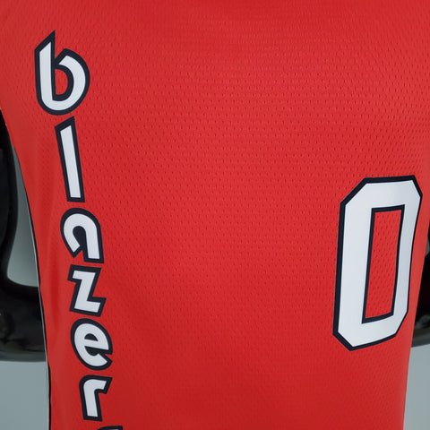 Maglia Portland LILLARO#0  Trail Blazers Retro Red NBA Jersey