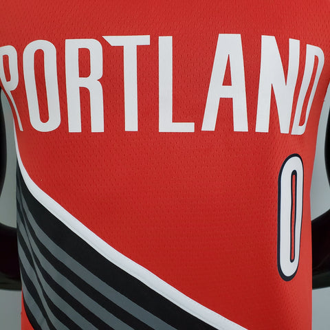 Maglia Portland Lillard #0 Red  NBA Jersey Trailblazer