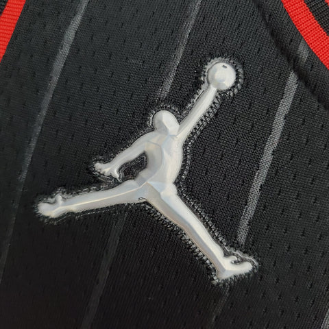 Chicago Bulls Jordan #23 Flyers Black NBA Jersey 75th Anniversary