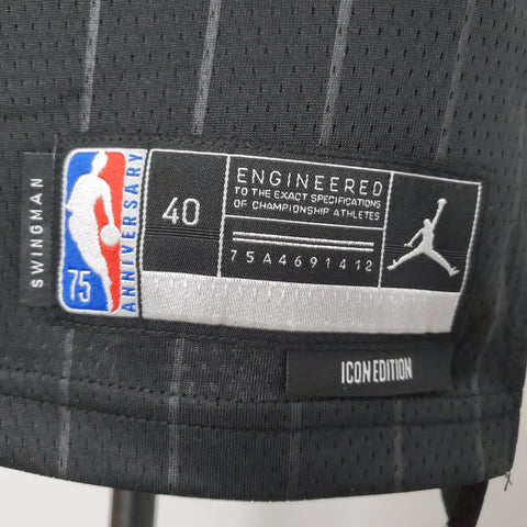 Chicago Bulls Pippen#33 Flyers Black NBA Jersey 75th Anniversary