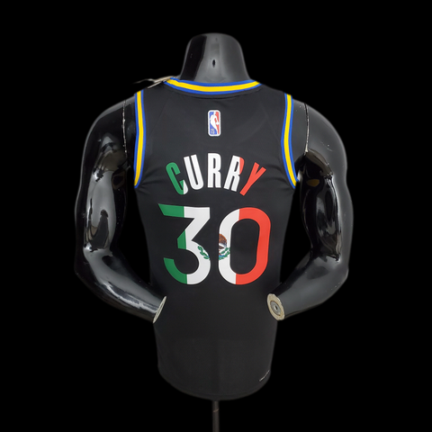 75th Anniversary Curry #30 Black NBA Jersey Mexico Edition