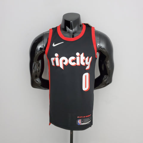Maglia Portland Lillard #0 Black NBA Jersey Trail Blazers Urban Edition 2022