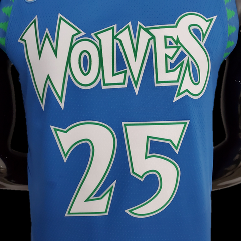 Minnesota Timberwolves Rose #25 Blue NBA 75th Anniversary Jersey 2022