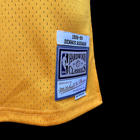 Los Angeles Lakers Rodman #73 Yellow Retro NBA Jersey