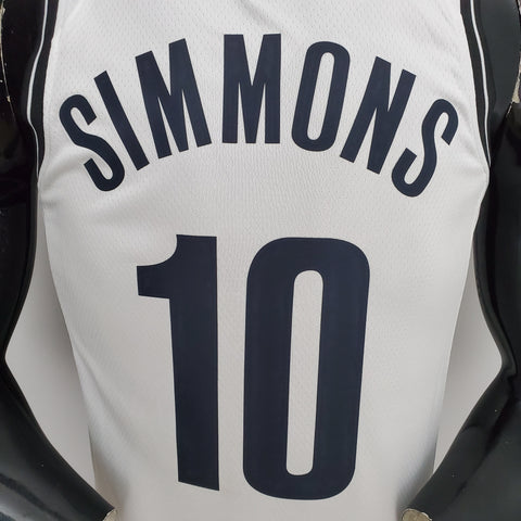 Brooklyn Nets Simmons #10 White  NBA Jersey 75th Anniversary