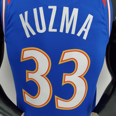 Washington Wizards Kuzma #33 Blue Red NBA Jersey Talent City Edition