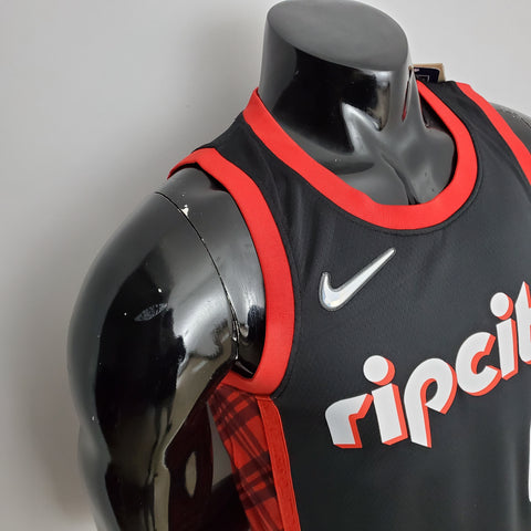 Maglia Portland Lillard #0 Black NBA Jersey Trail Blazers Urban Edition 2022