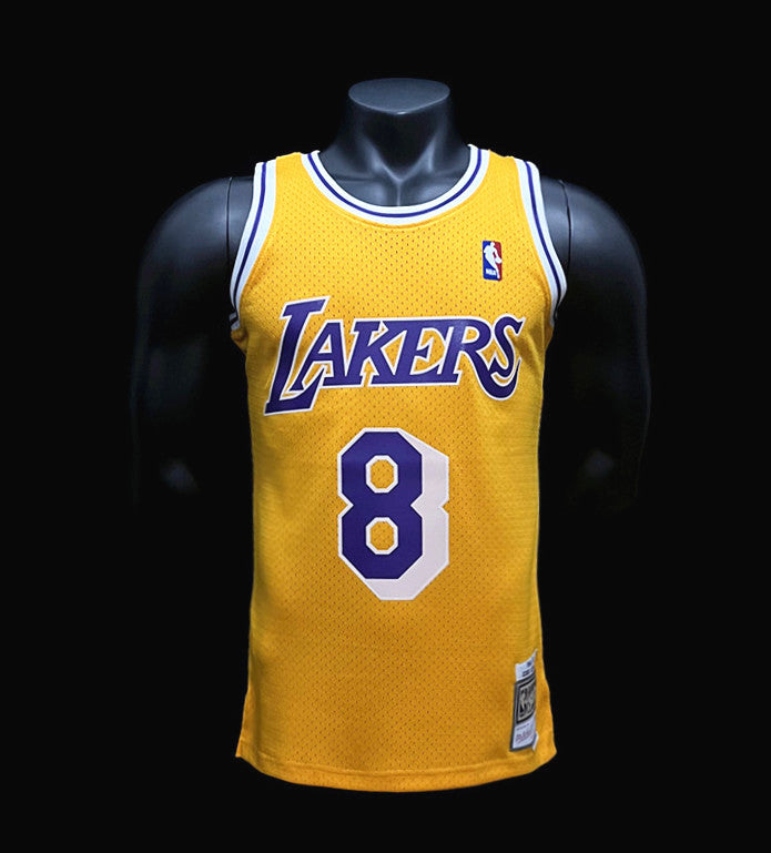 Los Angeles Lakers Bryant #8 Yellow Retro NBA Jersey