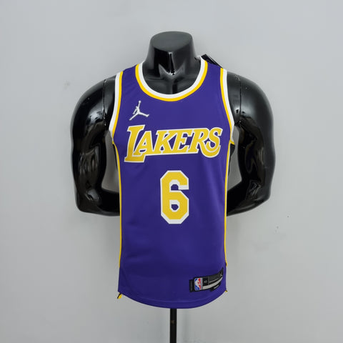 Los Angeles Lakers James #6 Jordan Purple NBA Jersey 75th Anniversary