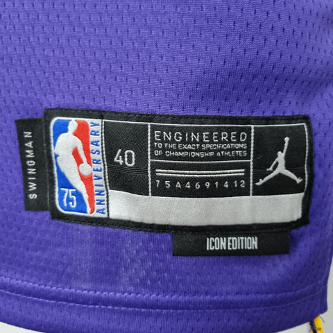 Los Angeles Lakers Davis #3 Jordan Purple NBA Jersey 75th Anniversary