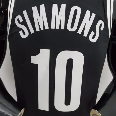 Brooklyn Nets Simmons #10 Black  NBA Jersey 75th Anniversary