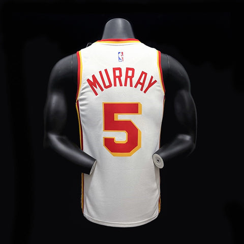 Atlanta Hawks Murray #5 White NBA Jersey 2022-23