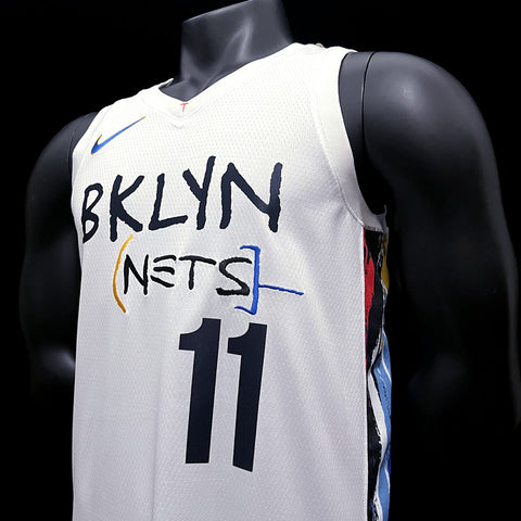 Brooklyn Nets Irving #11 White NBA Jersey City Edition