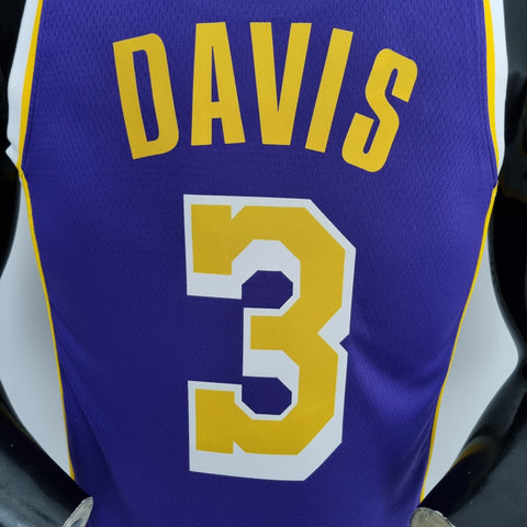 Los Angeles Lakers Davis #3 Jordan Purple NBA Jersey 75th Anniversary