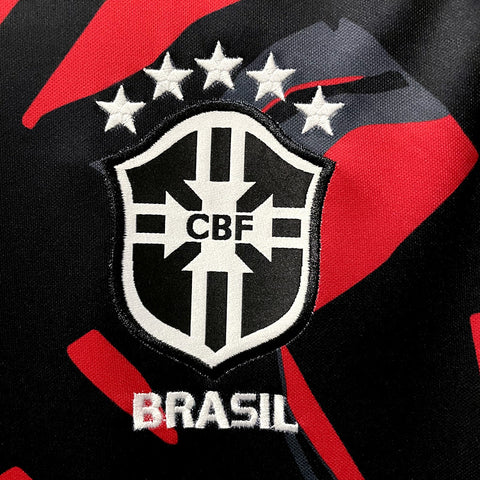 Brazil National Team Retro Soccer Football Red and Black Jersey 2023