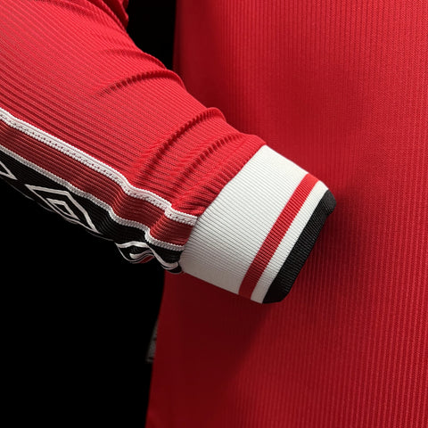 Manchester United Retro Home Football Soccer Long Sleeve Jersey 1998-99