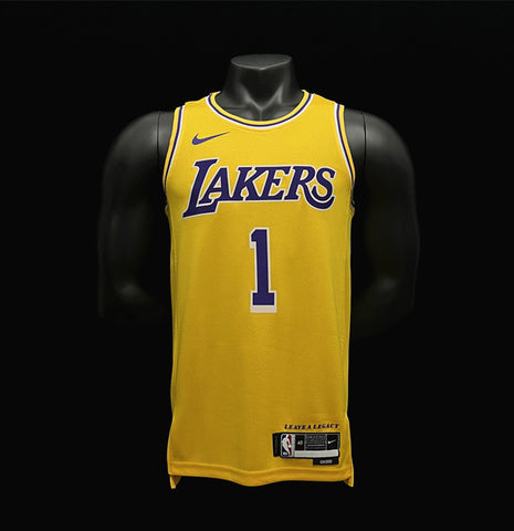 Los Angeles Lakers Russell #1 Yellow NBA Jersey 2022-23