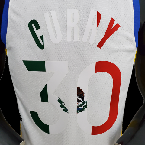 75th Anniversary Curry #30 White NBA Jersey Mexico Edition