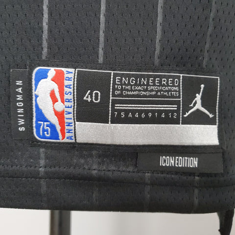 Chicago Bulls Jordan #45 Flyers Black NBA Jersey 75th Anniversary