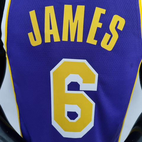 Los Angeles Lakers James #6 Jordan Purple NBA Jersey 75th Anniversary