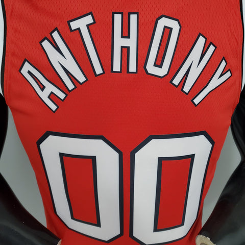 Maglia Portland ANTHONY#00 Trail Blazers Retro Red NBA Jersey