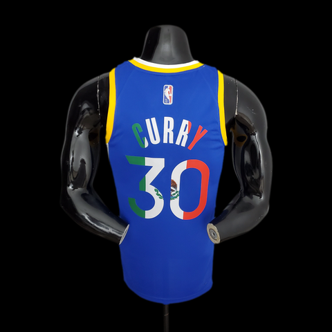 75th Anniversary Curry #30 Blue NBA Jersey Mexico Edition
