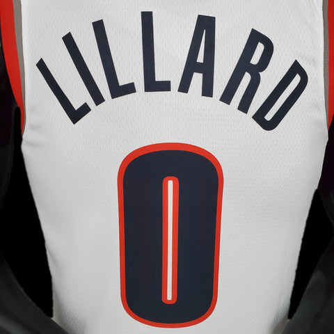 Portland Trail Blazers Lillard #0 White NBA Jersey 2021