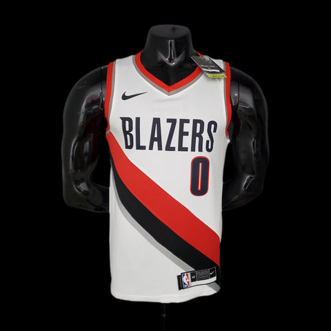 Portland Trail Blazers Lillard #0 White NBA Jersey 2021