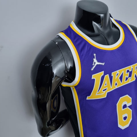 Los Angeles Lakers James #6 Jordan Purple NBA Jersey 75th Anniversary