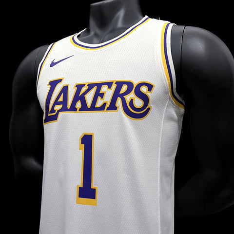 Los Angeles Lakers Russell #1 White NBA City Version Jersey 2022-23