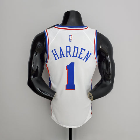 Philadelphia 76ers Harden #1 White NBA Jersey V-Neck