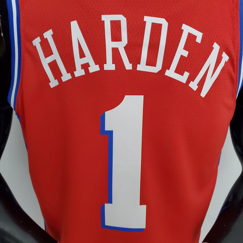 Philadelphia 76ers Harden #1 Red  NBA Jersey V-Neck