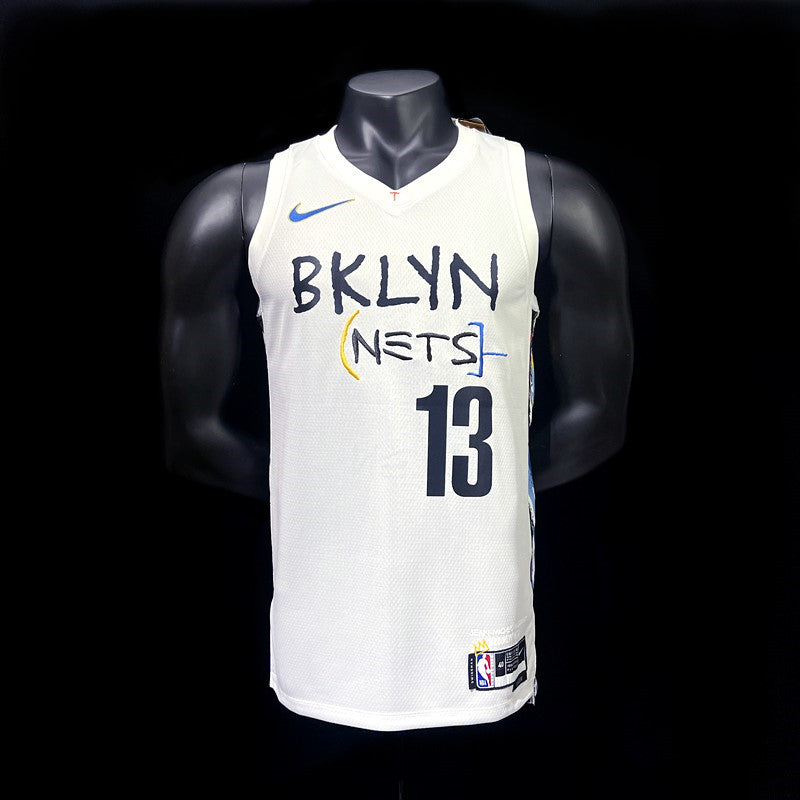Brooklyn Nets Harden #13 White NBA Jersey City Edition