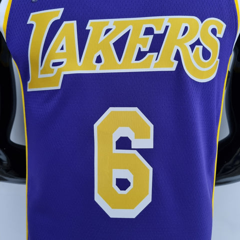 Los Angeles Lakers James #6 Jordan Purple NBA Jersey 75th Anniversary