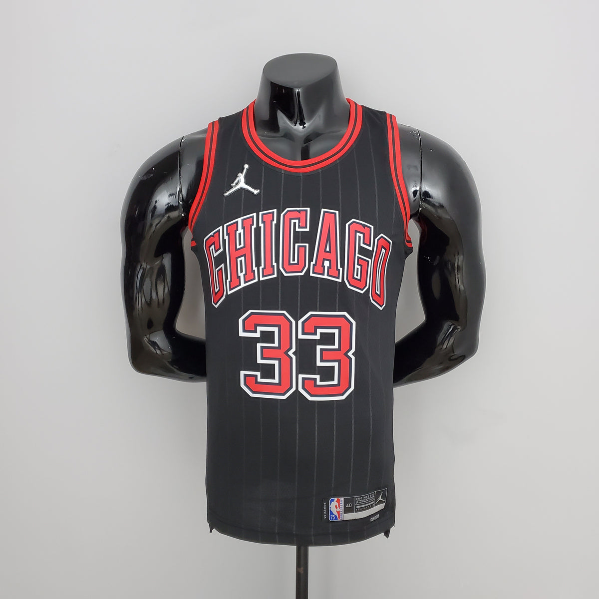Chicago Bulls Pippen#33 Flyers Black NBA Jersey 75th Anniversary